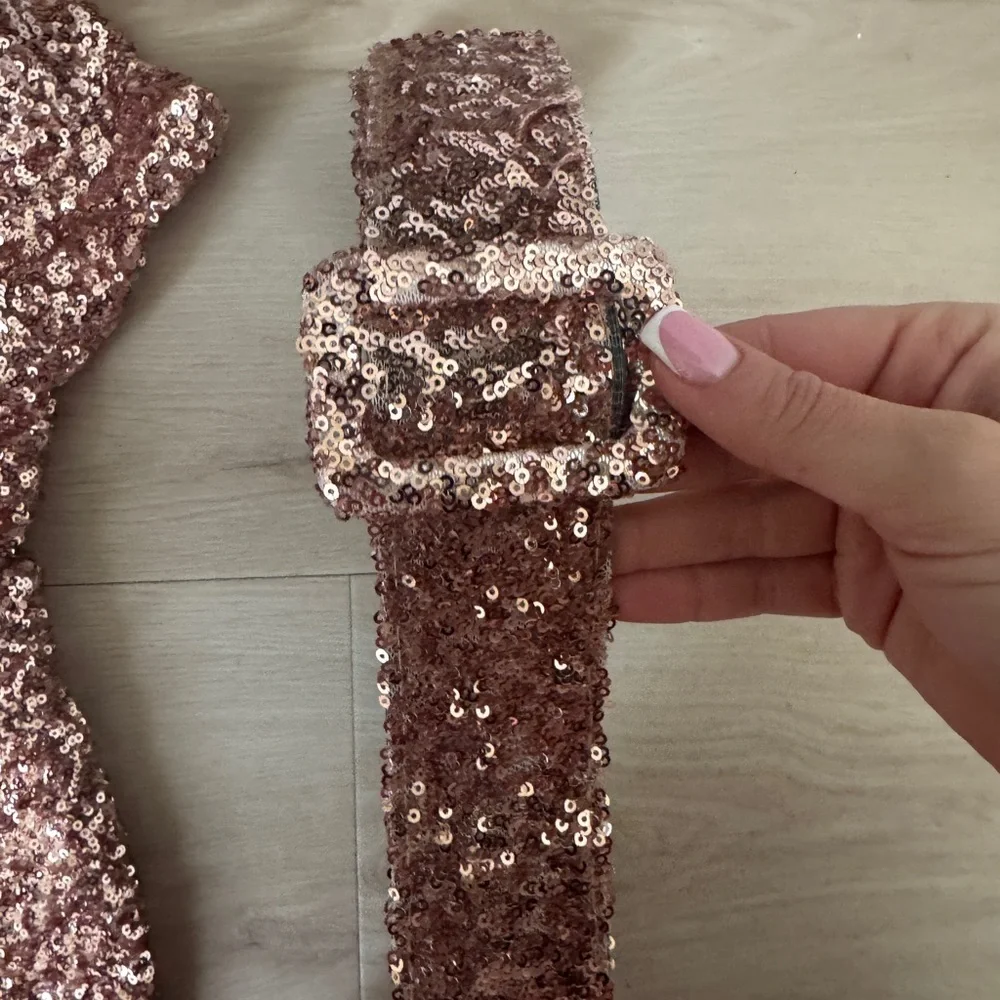 Sparkling Sequin Jumpsuit in Rose Gold - Picture 4 of 7